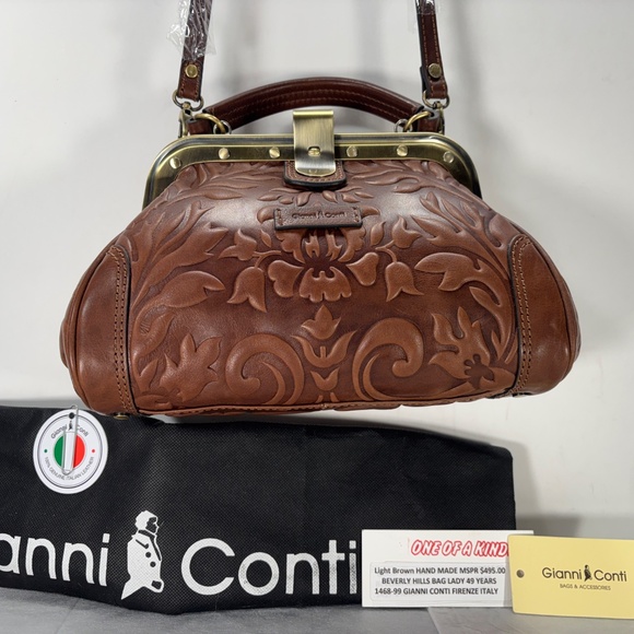 GIANNI CONTI Handbags - GIANNI CONTI MILAN ITALY-NWT $495.00                     BLUE RIBBON EMBOSSING